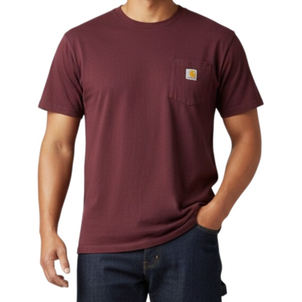 Carhartt 1889 Pocket Tee Mens 2XL Maroon Shirt Relaxed Fit Workwear Heritage Gym